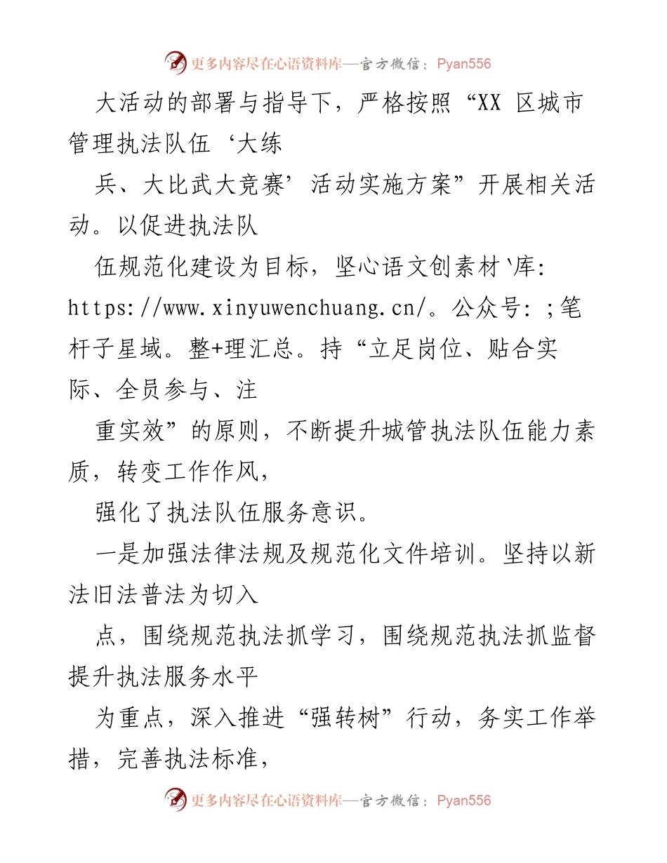 [工作总结] 城市管理局 - XX区城市管理执法队伍规范化建设工作总结.docx_第2页