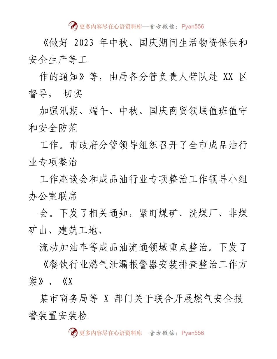 [工作总结] 商务局 - 2023年度商务安全生产工作总结与2024年工作计划.docx_第2页