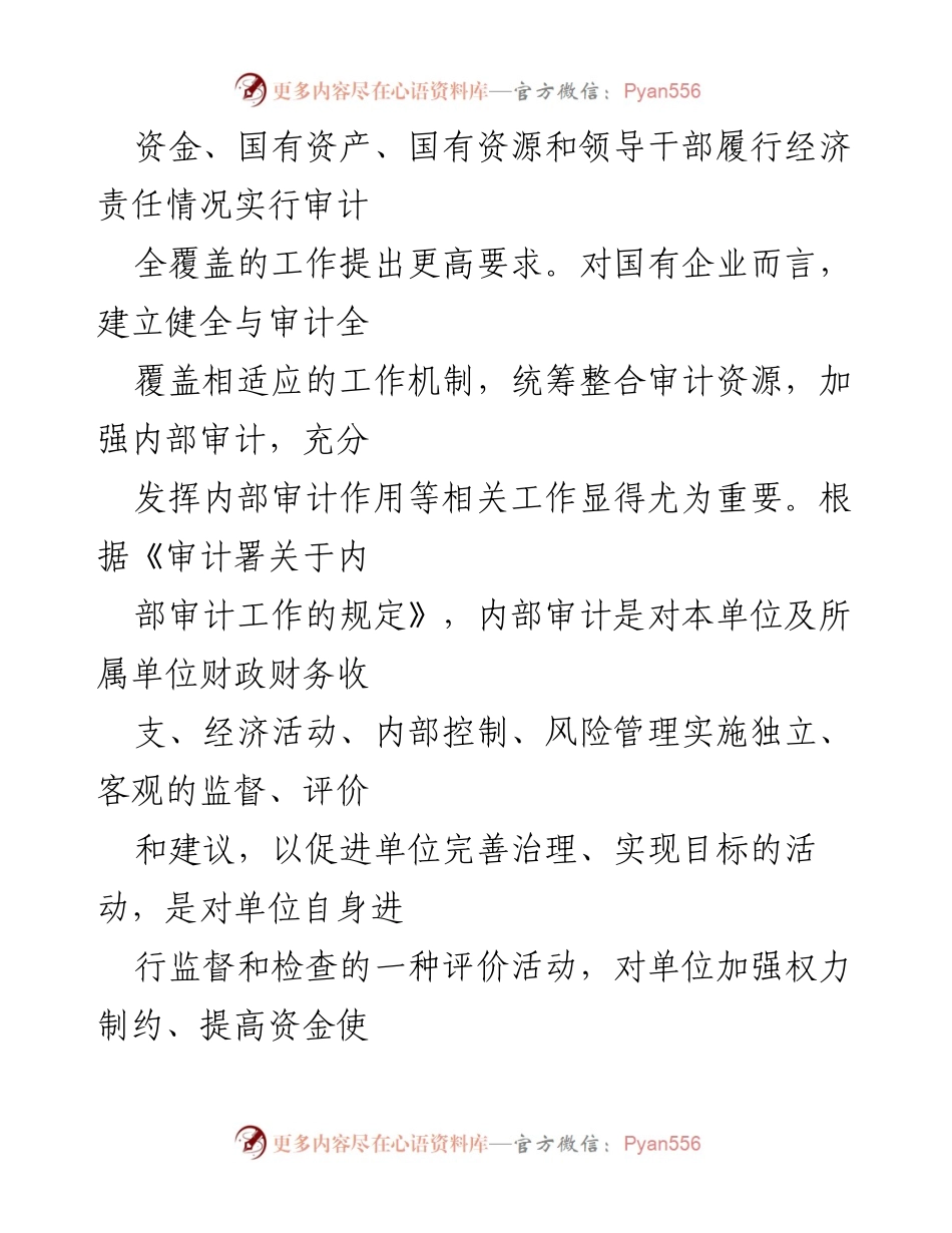 [工作总结] 国有企业审计工作 - 关于提升国有企业内部审计工作的思考与建议.docx_第2页