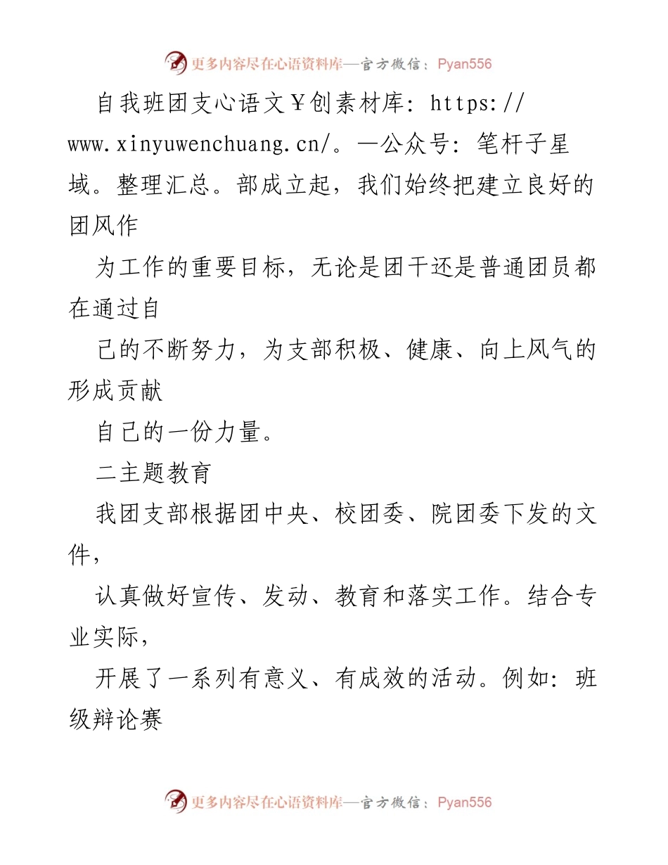 [工作总结] 团支部 - 团支部工作自评报告.docx_第2页