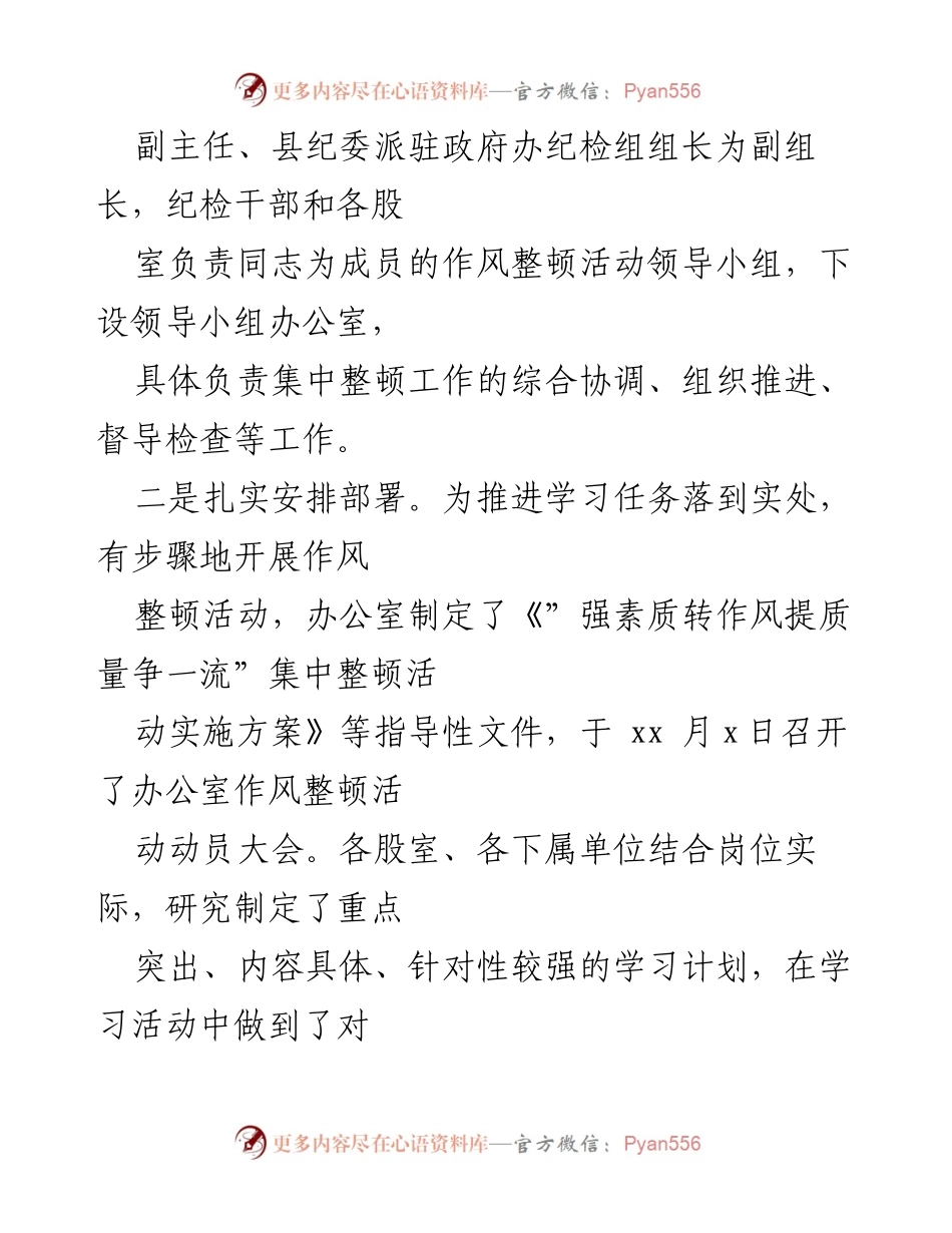 [工作总结] 县政府办公室 - 干部纪律作风学习整顿活动总结报告.docx_第2页