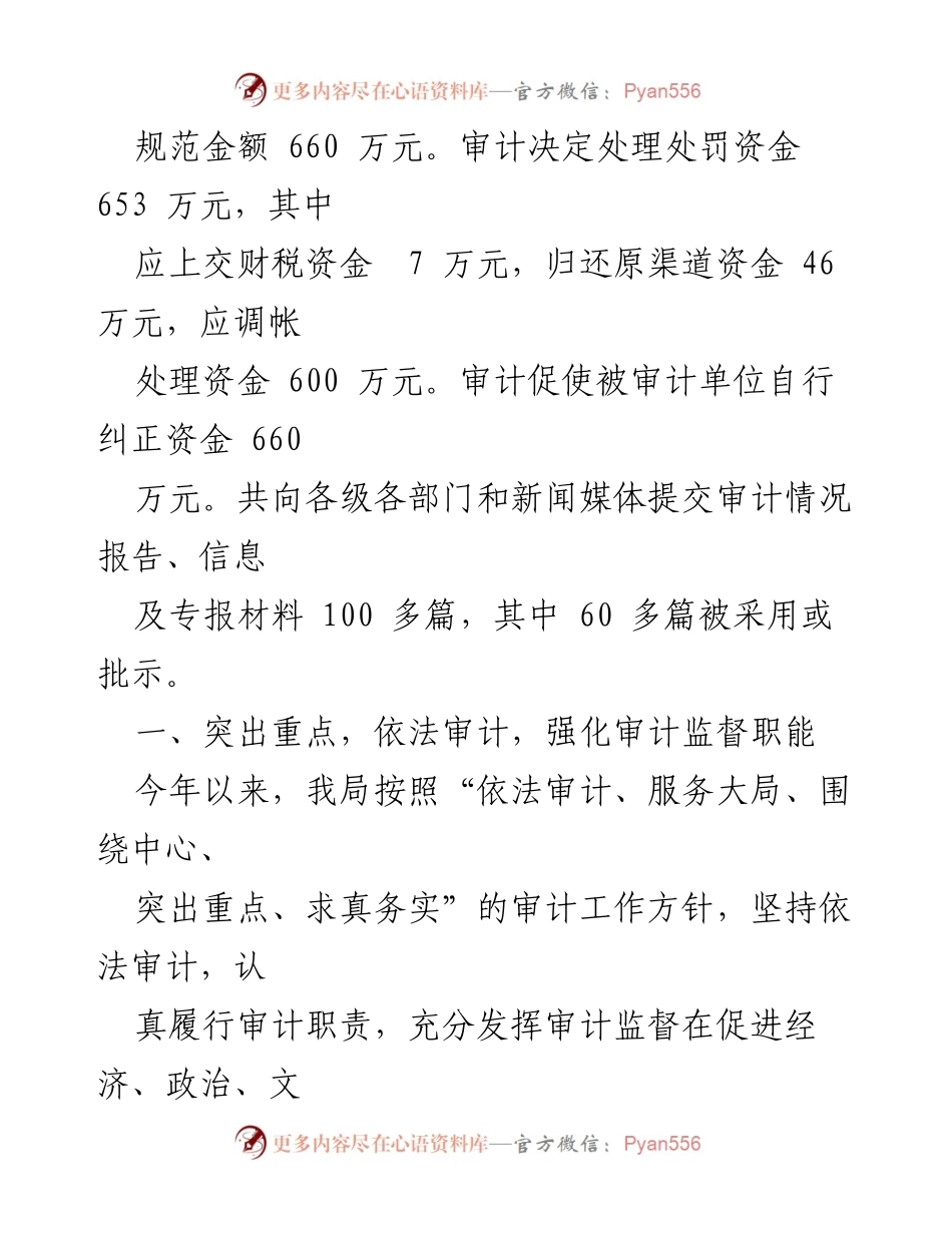 [工作总结] 半年总结 - 审计局审计工作质量与成效总结报告.docx_第2页
