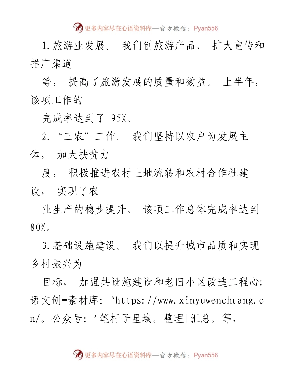 [工作总结] 县政府 - 上半年工作总结与下半年计划.docx_第2页