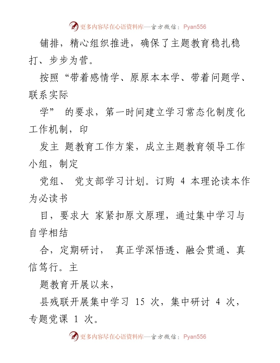 [工作总结] 县残联 - 第二批主题教育开展情况总结报告.docx_第2页