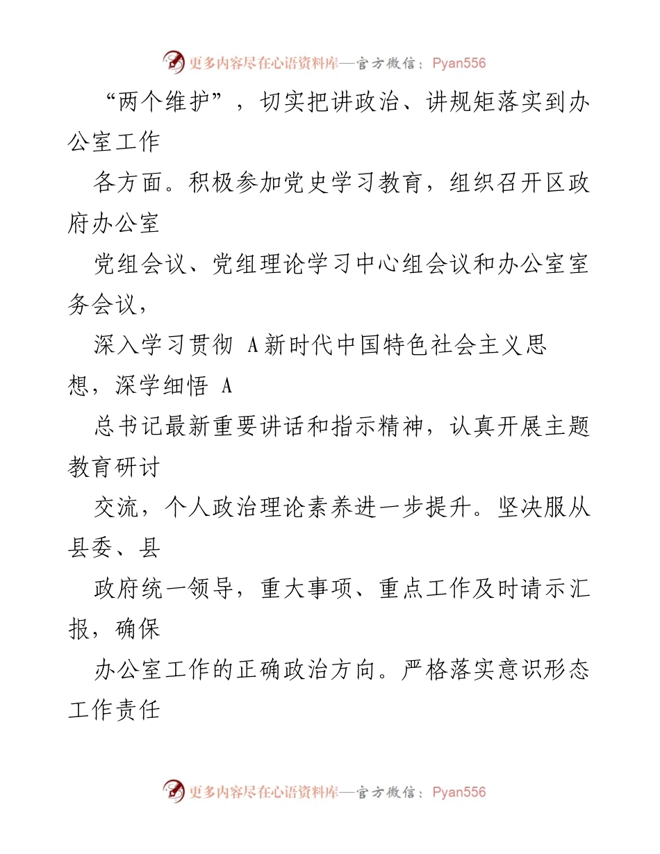 [工作总结] 县政府办 - 2023年度工作总结与履职报告.docx_第2页