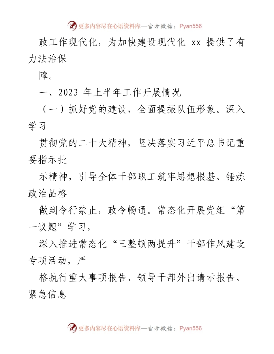 [工作总结] 司法局 - 2023年上半年工作总结与下半年工作计划概述.docx_第2页