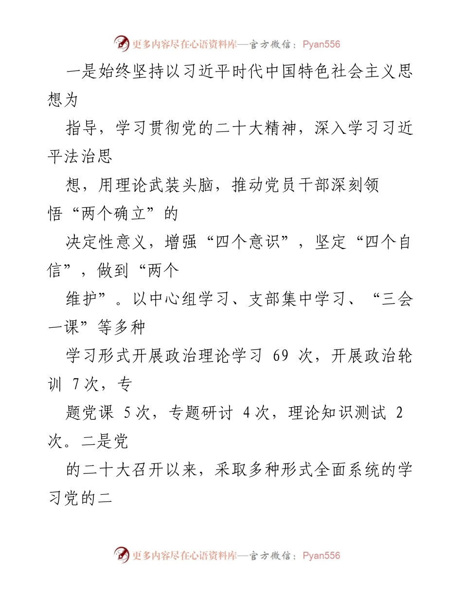 [工作总结] 司法局年度总结 - 2023年度党建工作总结.docx_第2页