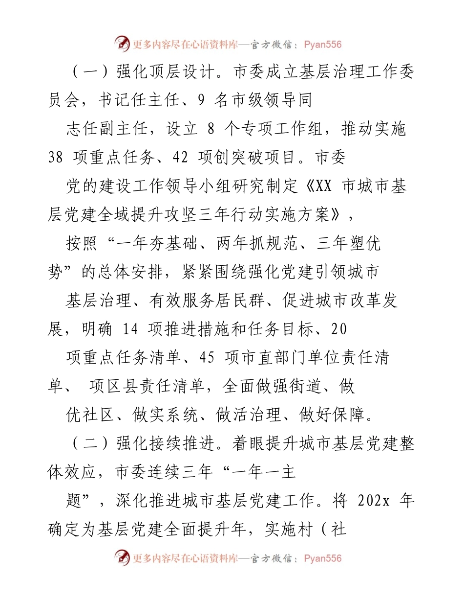 [工作总结] 城市基层党建 - XX市城市基层党建全域提升攻坚行动情况汇报_1.docx_第2页