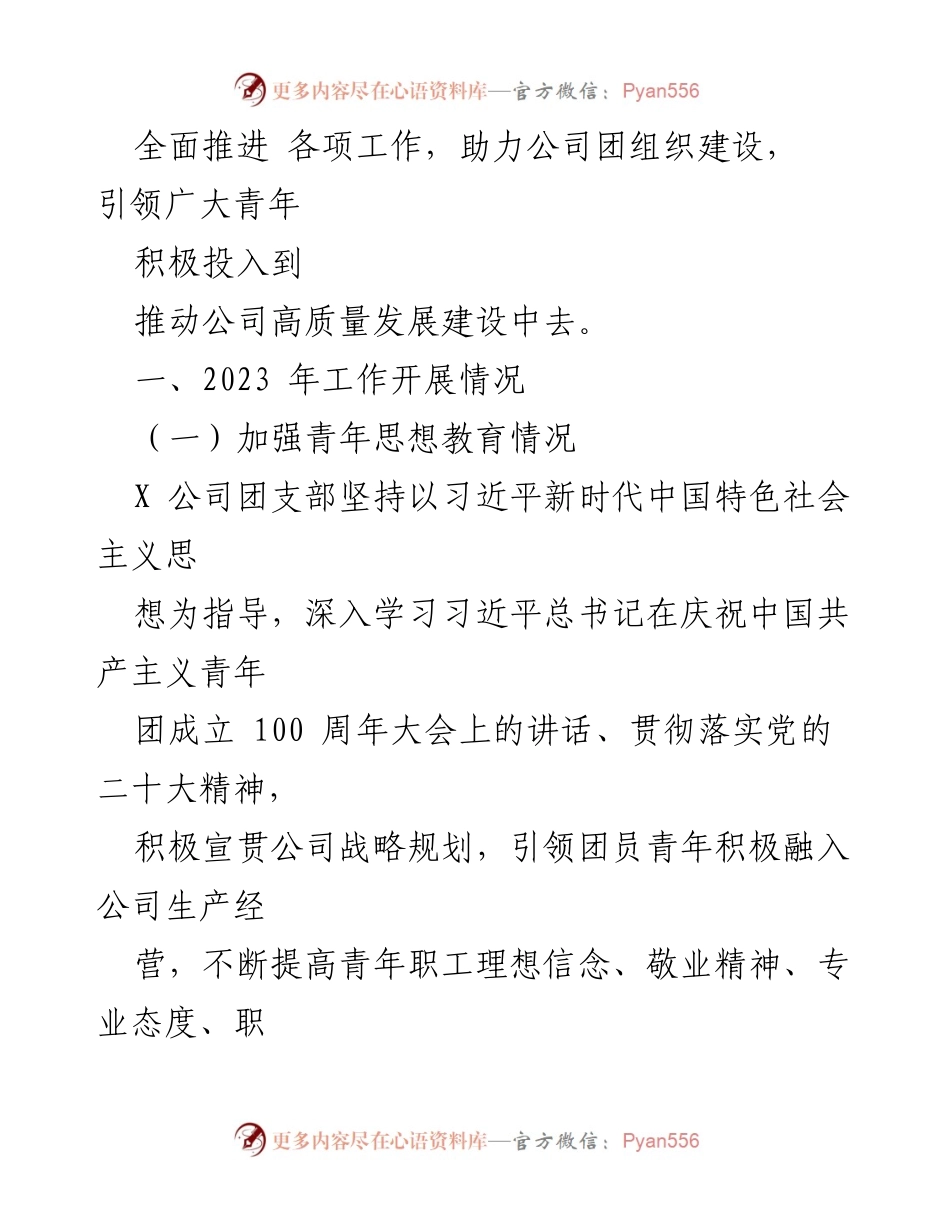 [工作总结] 团支部工作 - 2023年团支部工作总结与2024年工作计划.docx_第2页