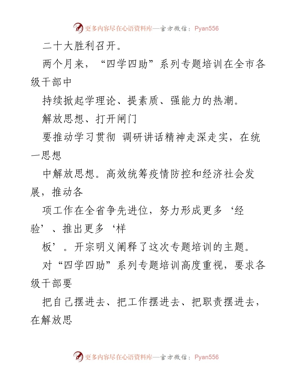 [工作总结] 培训活动 - “四学四助”系列专题培训工作总结.docx_第2页