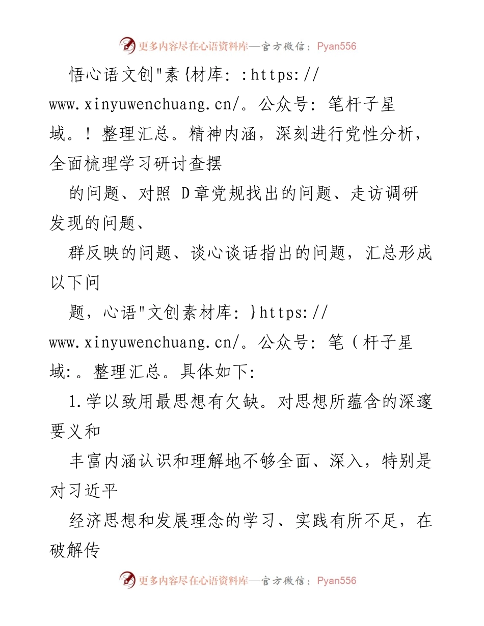 [工作总结] 学习主题教育 - 2023年学习贯彻习近平新时代中国特色社会主义思想主题教育问题梳理.docx_第2页