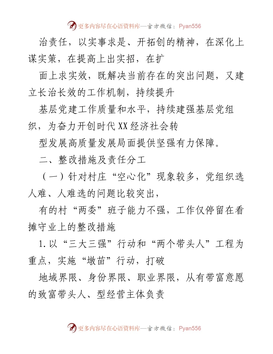 [工作总结] 基层党建 - 基层党建述职点评问题整改方案.docx_第2页