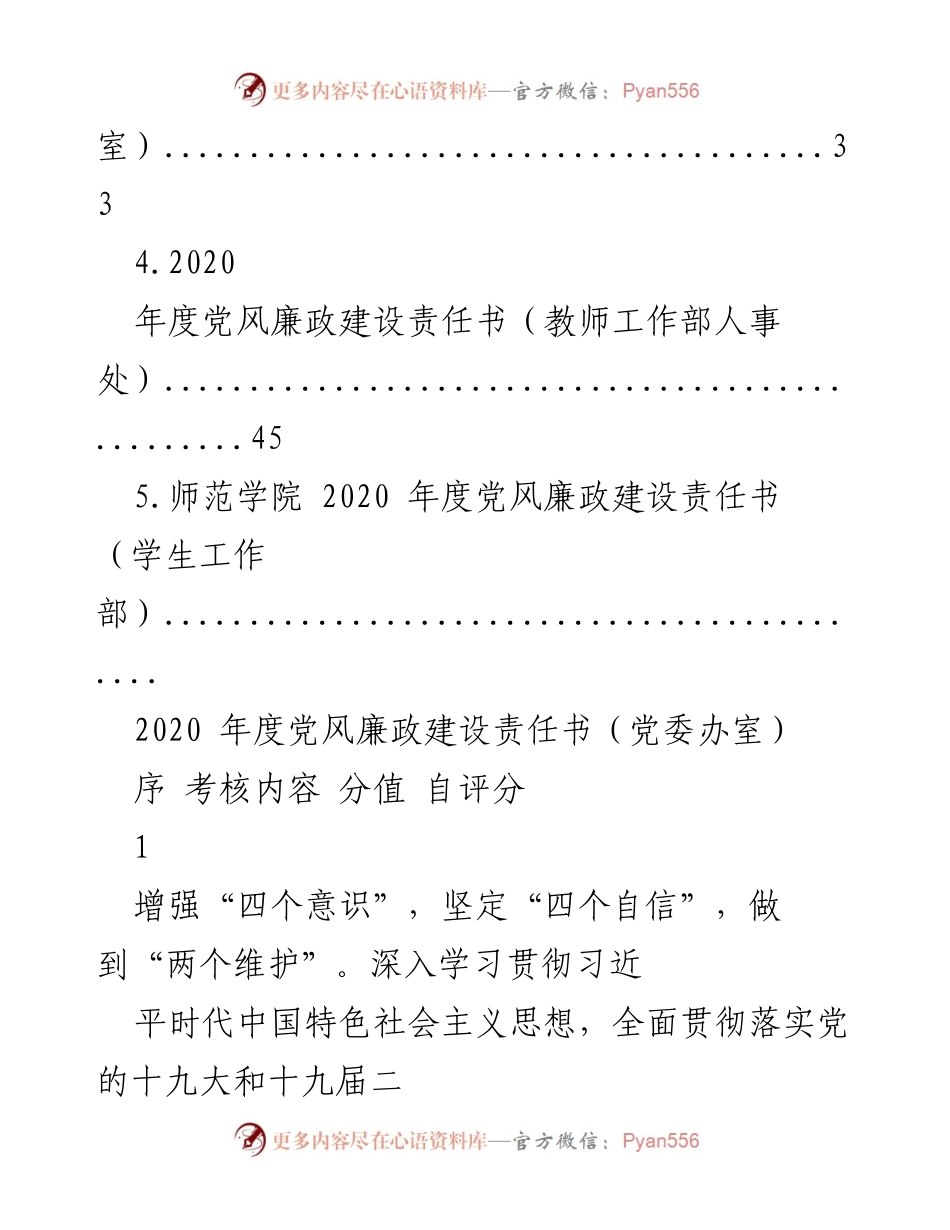 [工作总结] 大学党委 - 2020年度党风廉政建设责任书汇编.docx_第2页