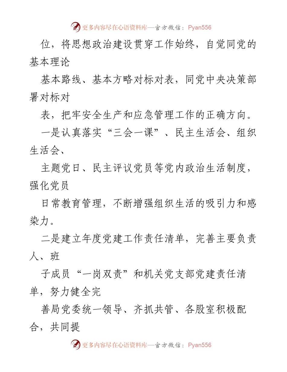 [工作总结] 县应急管理局 - 党建工作汇报与业务融合推进.docx_第2页