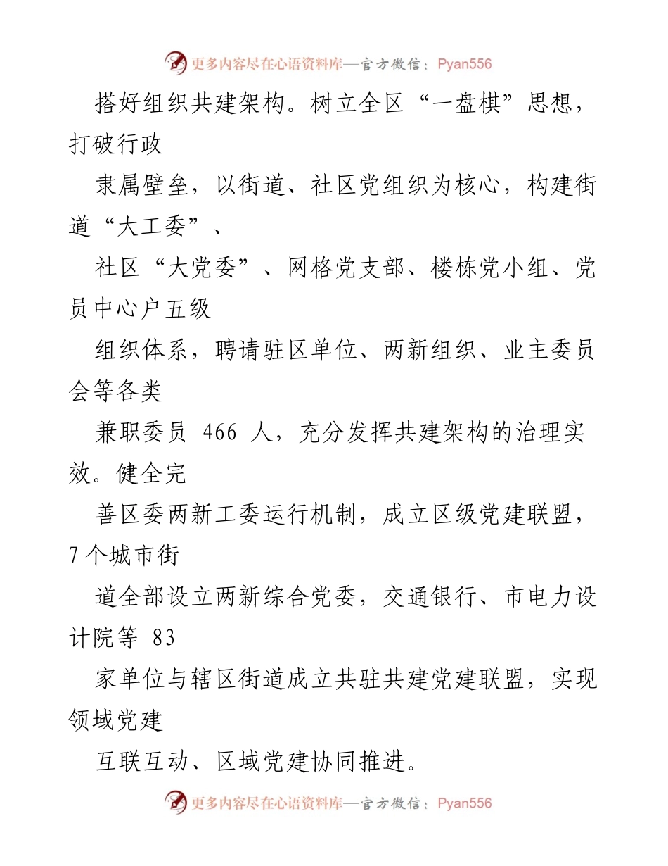 [工作总结] 城市基层建设 - 某区党建引领推动城市基层建设工作情况报告.docx_第2页