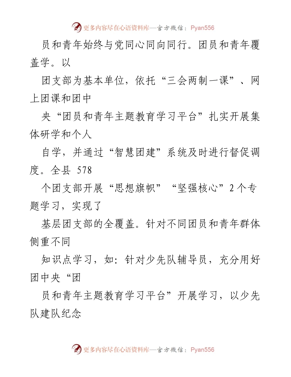 [工作总结] 团县委 - 推动团员和青年主题教育的经验做法总结.docx_第2页