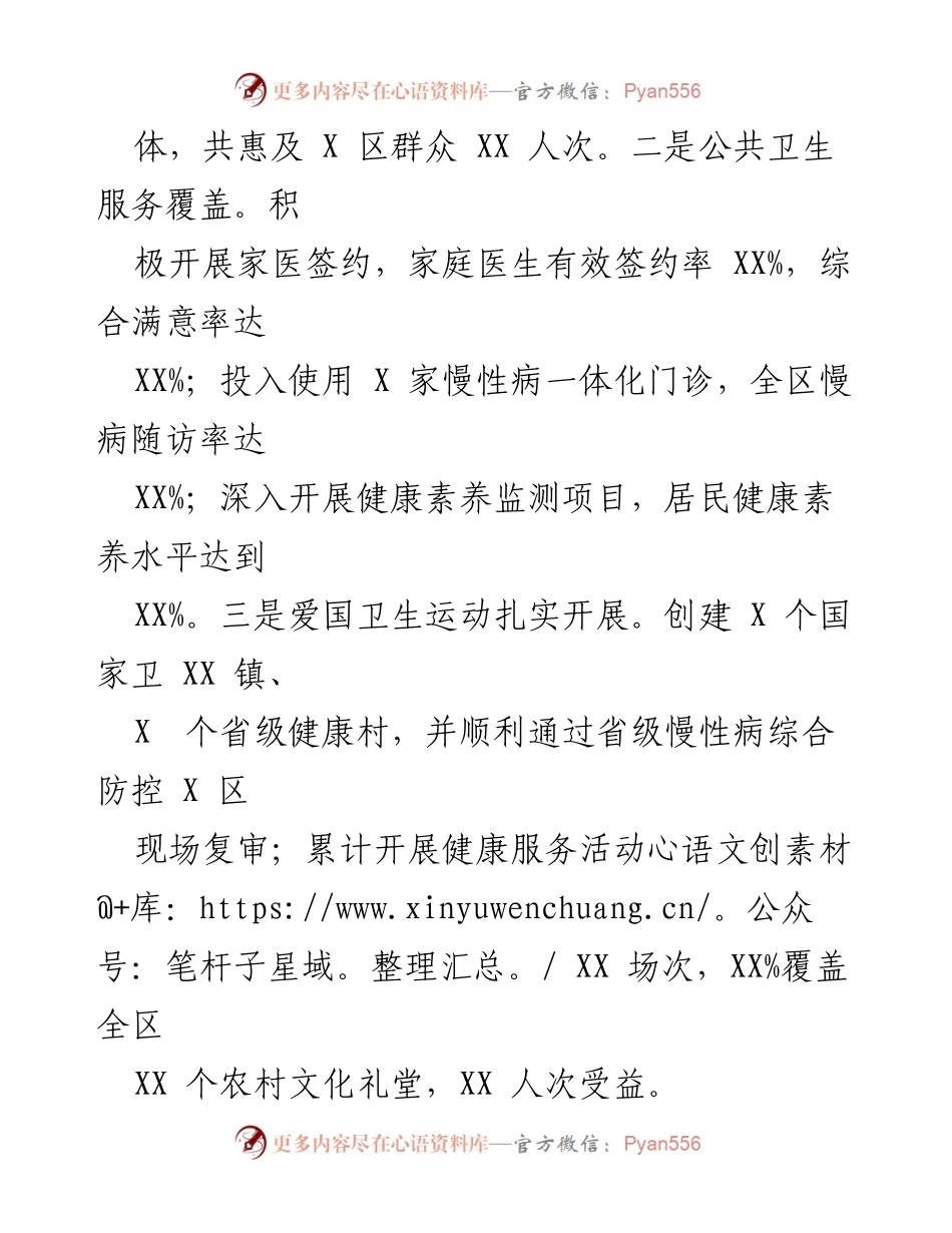 [工作总结] 卫生健康事业发展 - 2023年XX区卫健局上半年工作总结与成效分析.docx_第2页