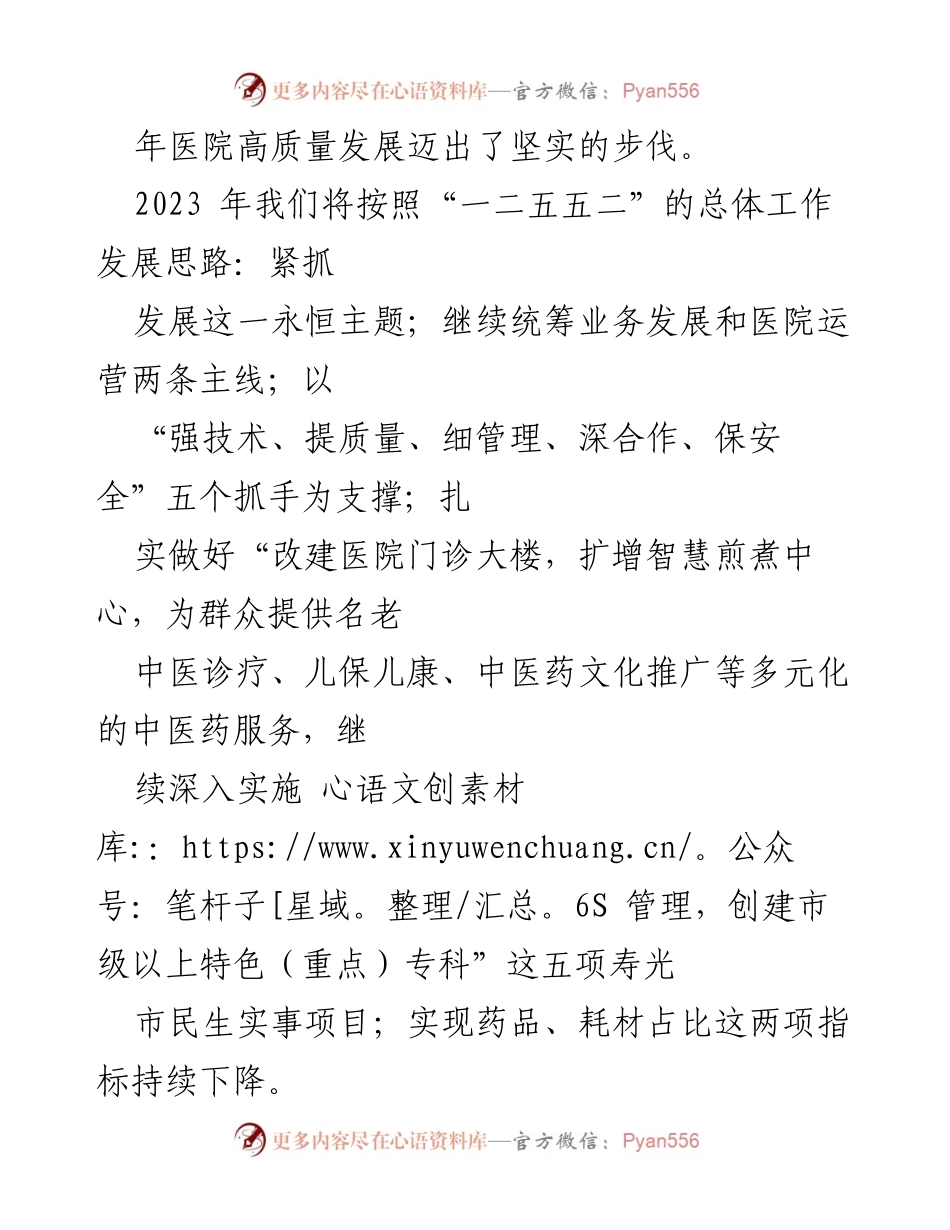 [工作总结] 医院发展 - 2023年医院发展工作汇报与重点项目推进计划.docx_第2页