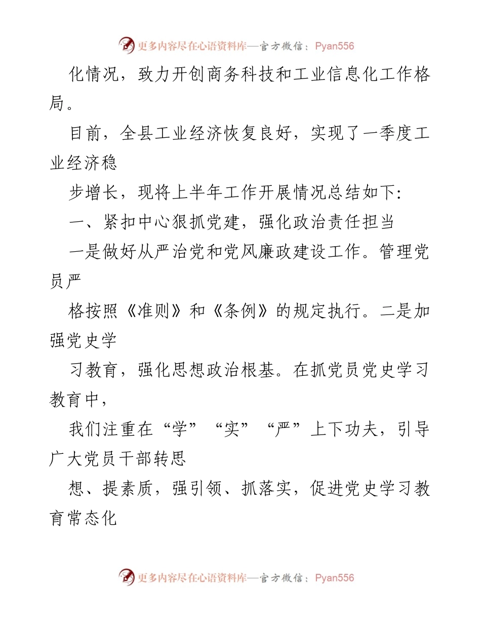 [工作总结] 半年工作总结 - 2022年上半年商务科技和工业信息化局工作总结及下半年计划.docx_第2页