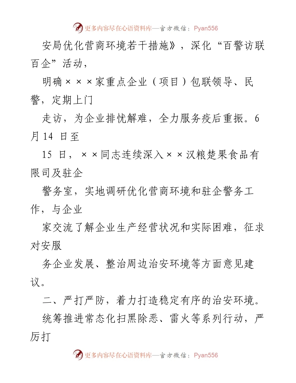 [工作总结] 半年工作总结 - 市安局优化营商环境工作总结.docx_第2页