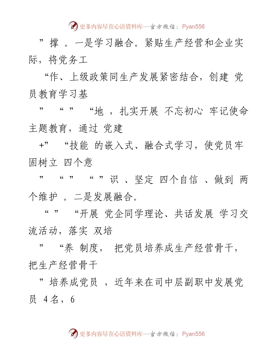 [工作总结] 国企党建 - 国企党支部党建引领高质量发展的经验与做法.docx_第2页