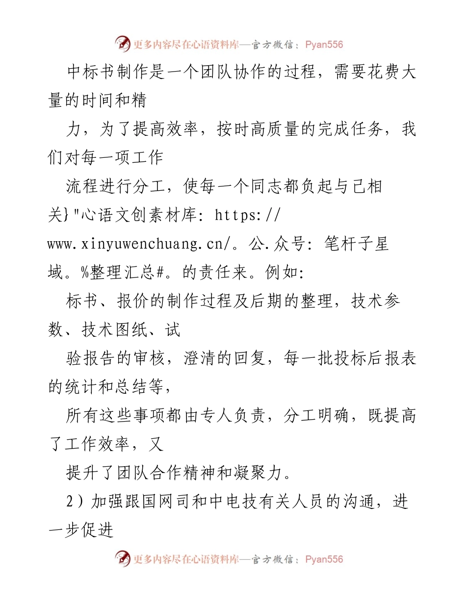 [工作总结] 国网投标处 - 提升投标工作效率与市场宣传的成果与挑战.docx_第2页