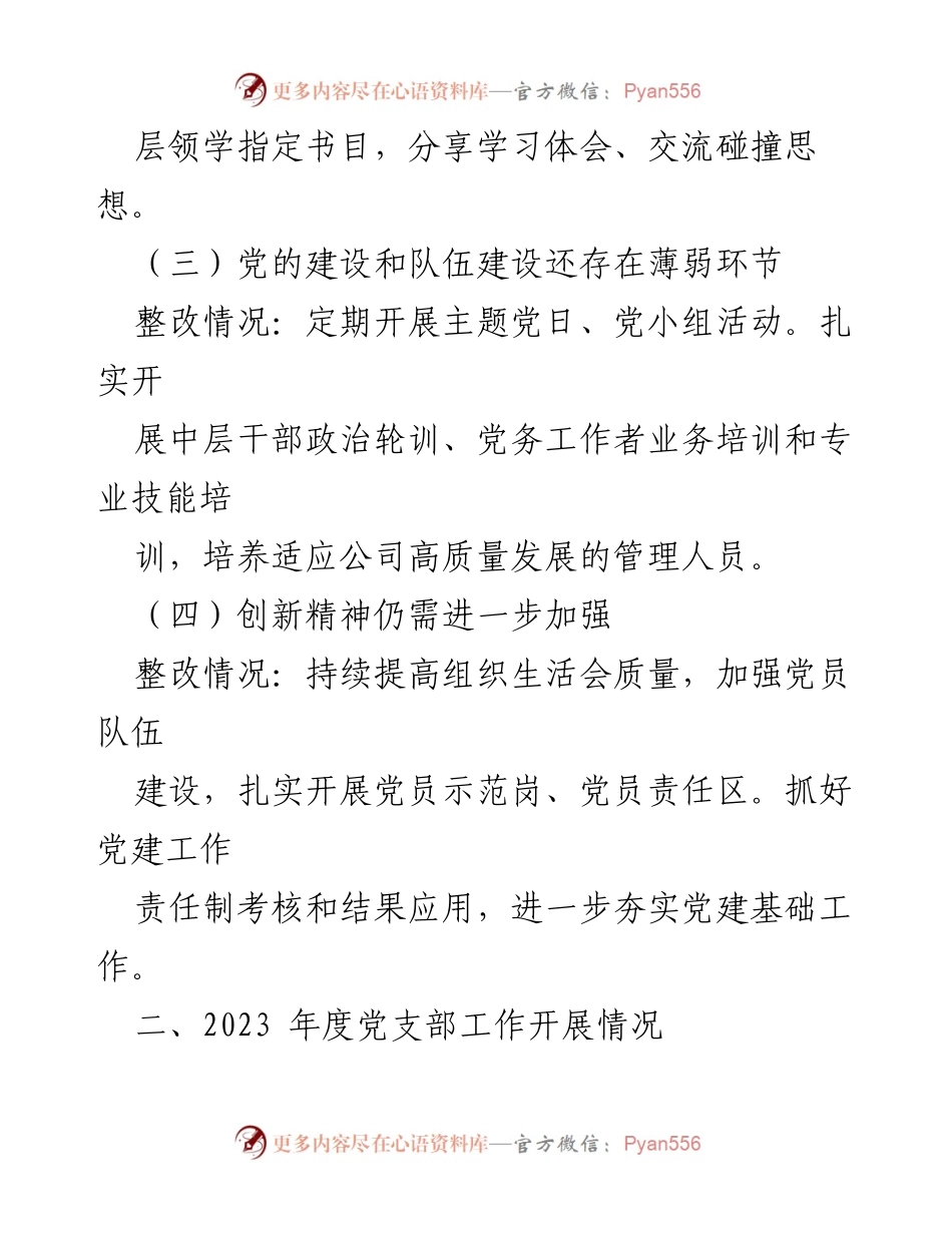 [工作总结] 基层党支部 - 2023年度基层党支部工作总结与整改措施报告.docx_第2页