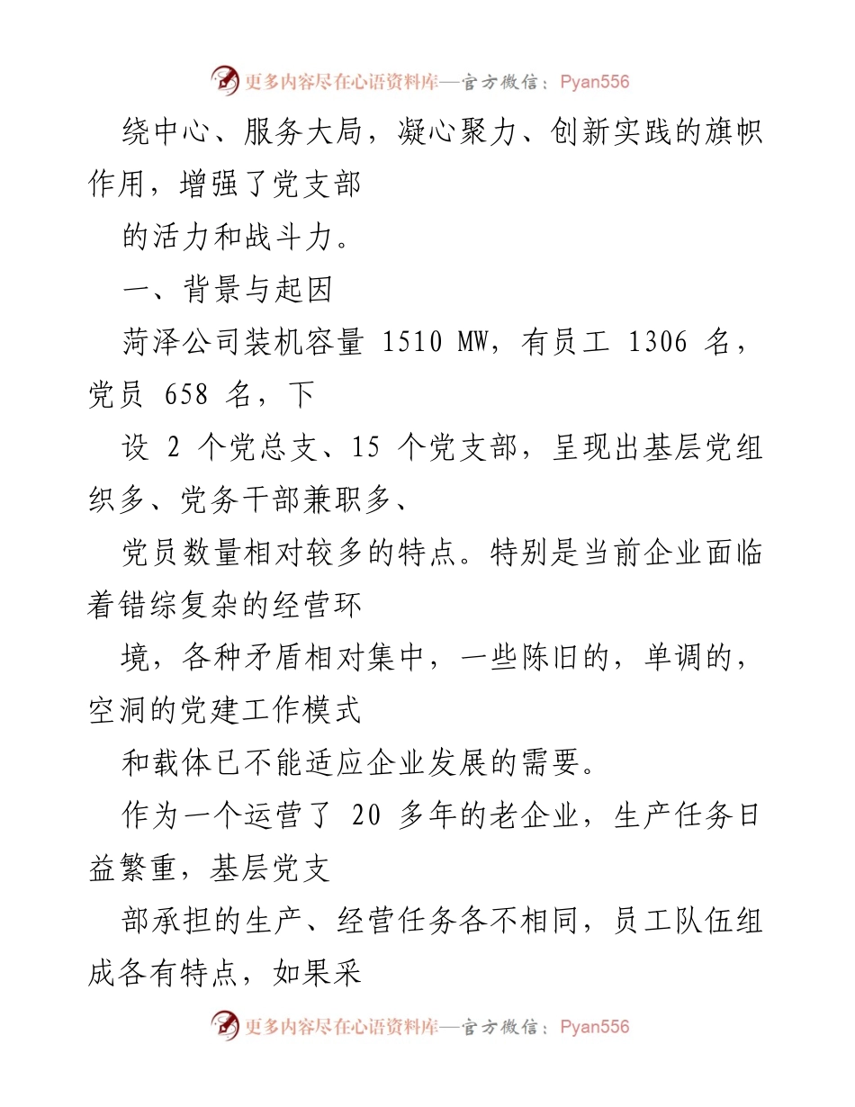 [工作总结] 基层党建 - 国电菏泽公司“一支部一特色”党建活动总结.docx_第2页