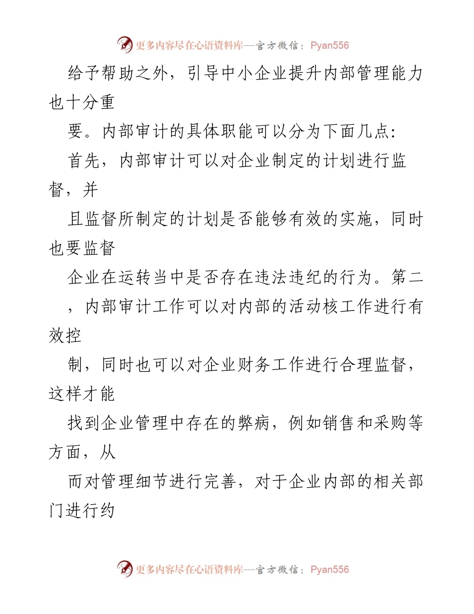 [工作总结] 国有企业审计 - 中小企业内部审计工作总结与对策分析.docx_第2页
