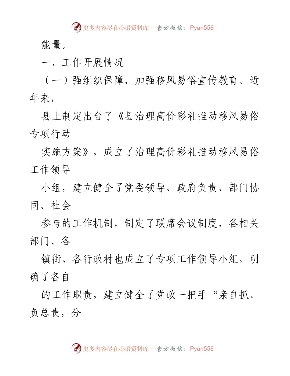 [工作总结] 县民政局 - 治理高价彩礼与推动移风易俗工作情况汇报.docx_第2页