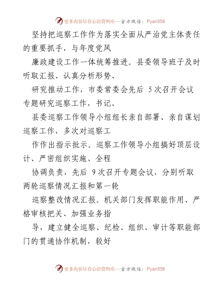 [工作总结] 县委巡察工作 - 2023年度县委巡察工作总结报告.docx_第2页