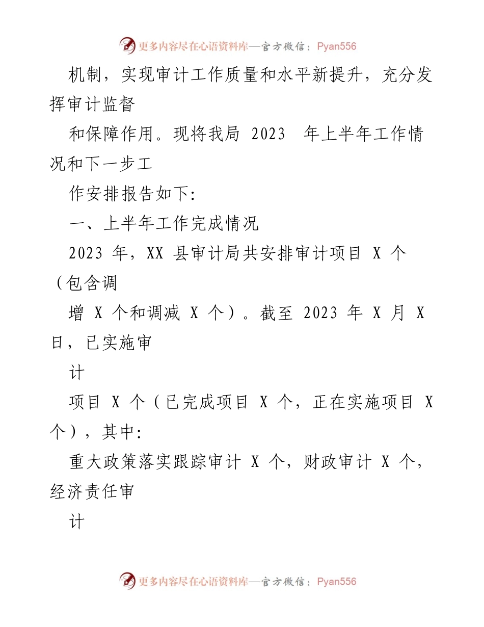 [工作总结] 县审计局 - 2023年上半年审计工作总结与安排报告.docx_第2页