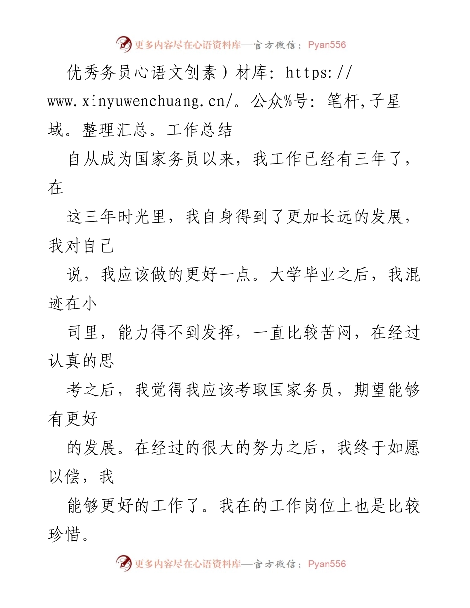 [工作总结] 国家务员工作总结 - 三年成长与成就的回顾.docx_第1页