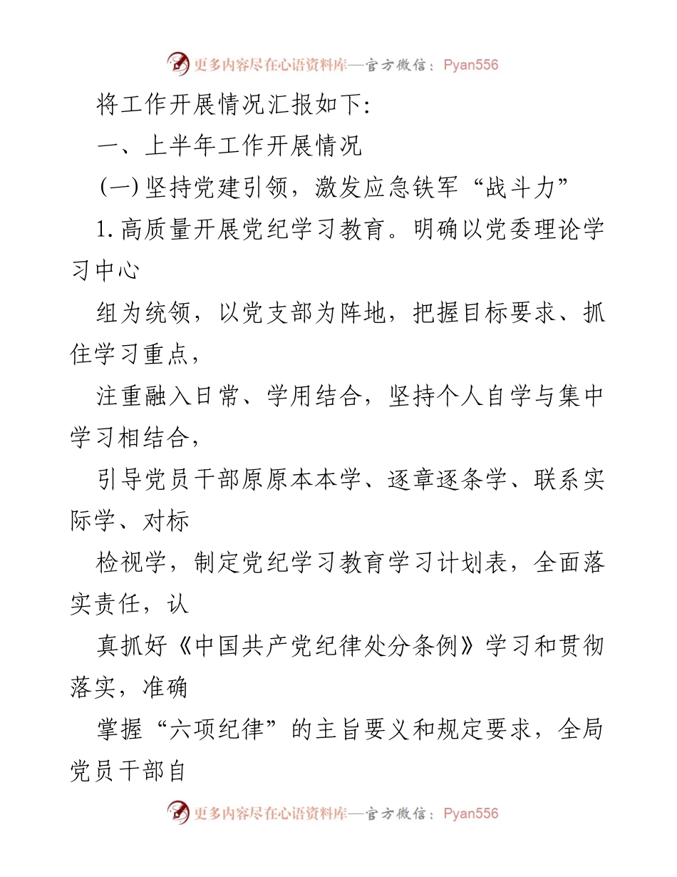 [工作总结] 县应急局 - 2024年上半年工作总结与下半年工作计划.docx_第2页