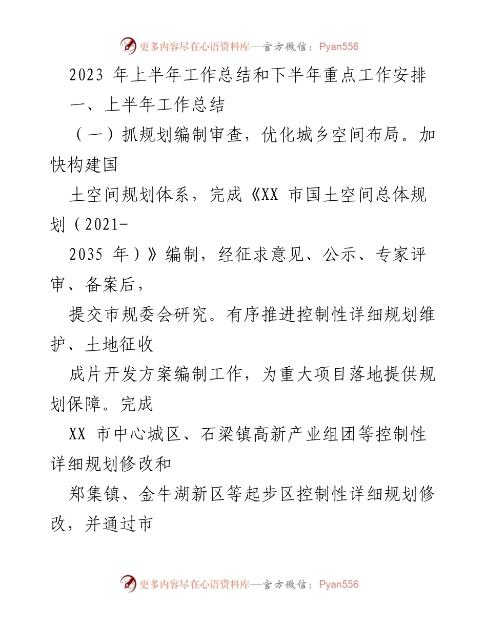 [工作总结] 半年工作回顾与计划 - 2023年上半年工作总结及下半年重点工作安排.docx_第1页