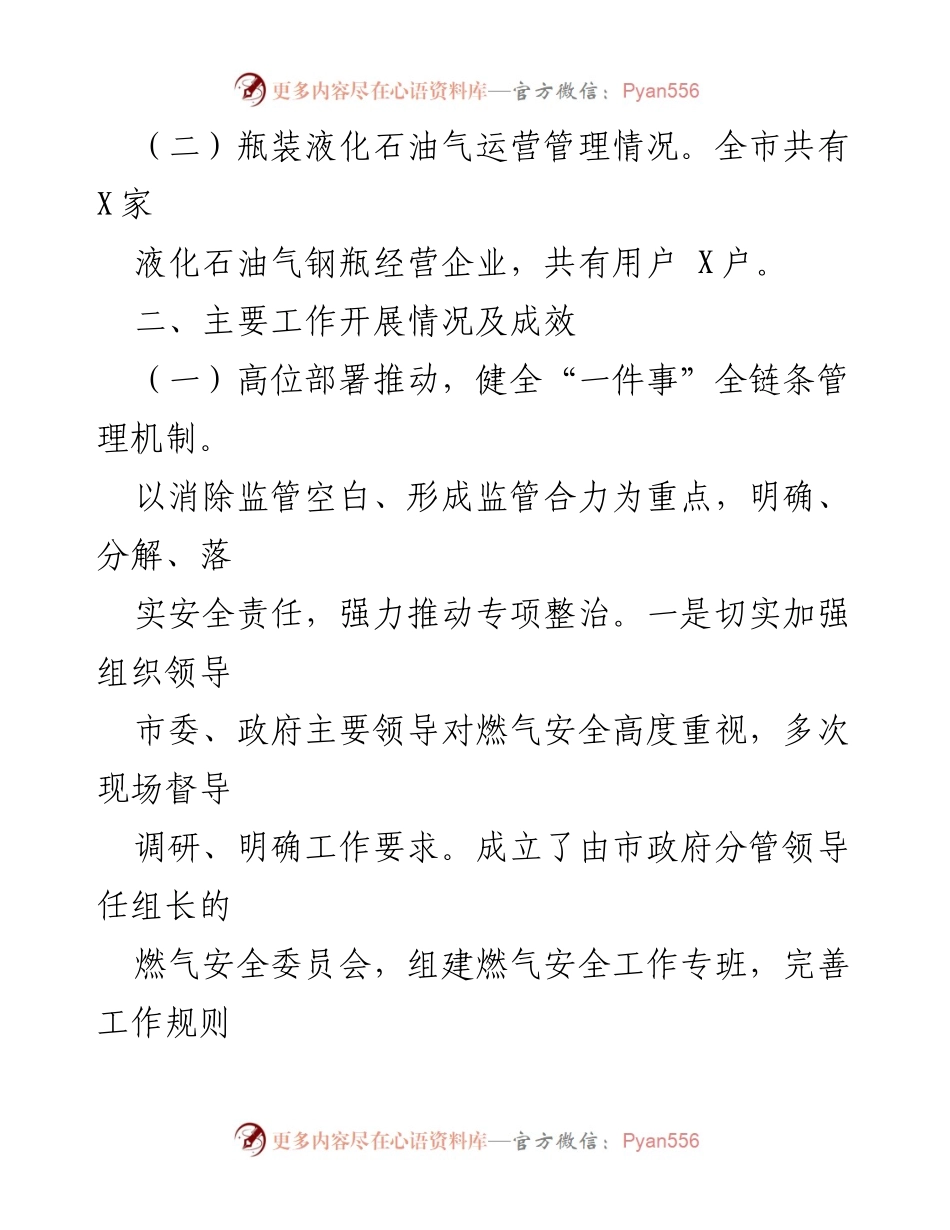 [工作总结] 城镇燃气安全专项整治 - XX市城镇燃气安全专项整治工作汇报.docx_第2页