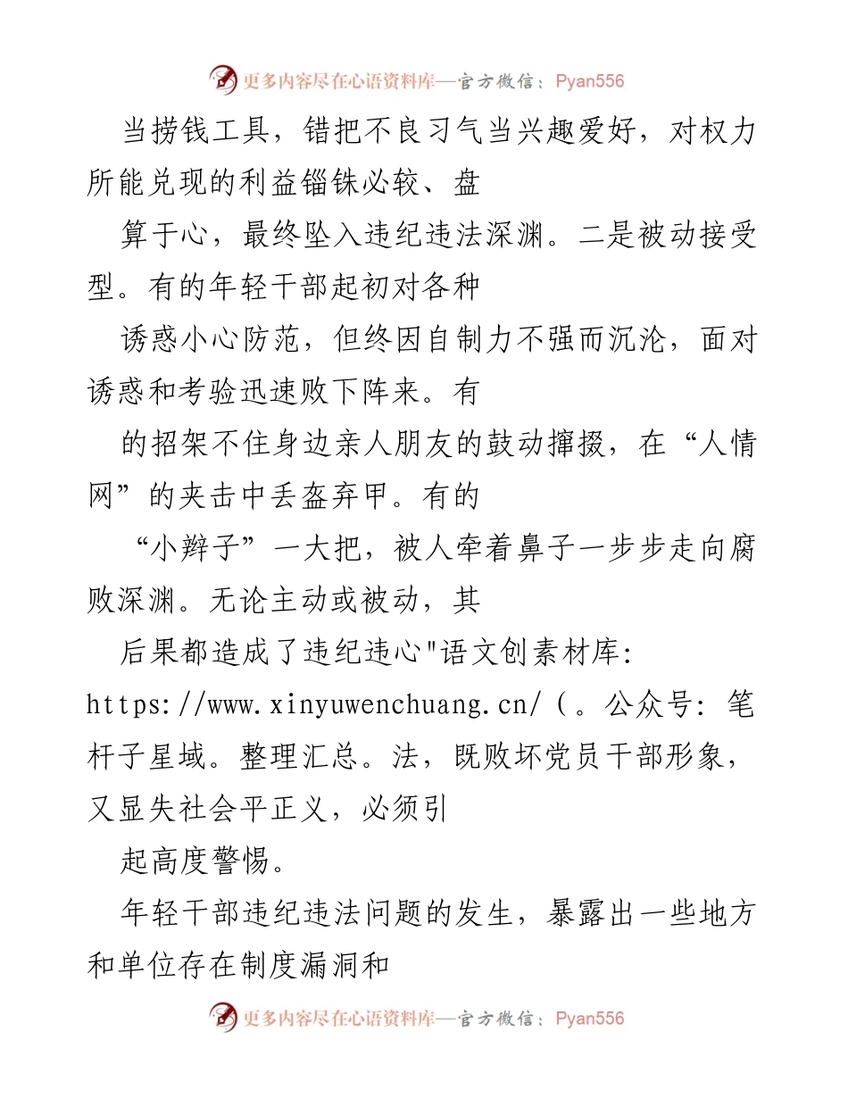 [工作总结] 反腐倡廉 - 加强年轻干部教育管理，防范违纪违法风险.docx_第2页