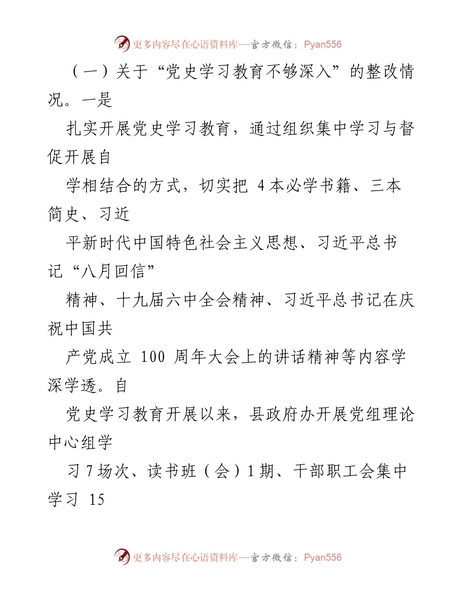 [工作总结] 巡察整改 - 县政府办公室党组巡察整改情况报告.docx_第2页