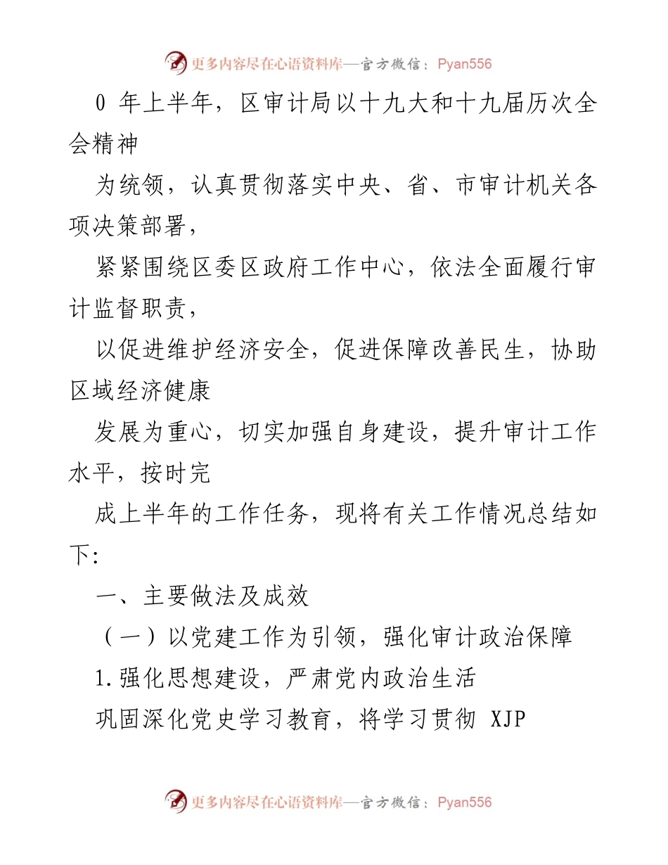 [工作总结] 审计局2023年上半年工作总结及下半年工作计划_1.docx_第2页