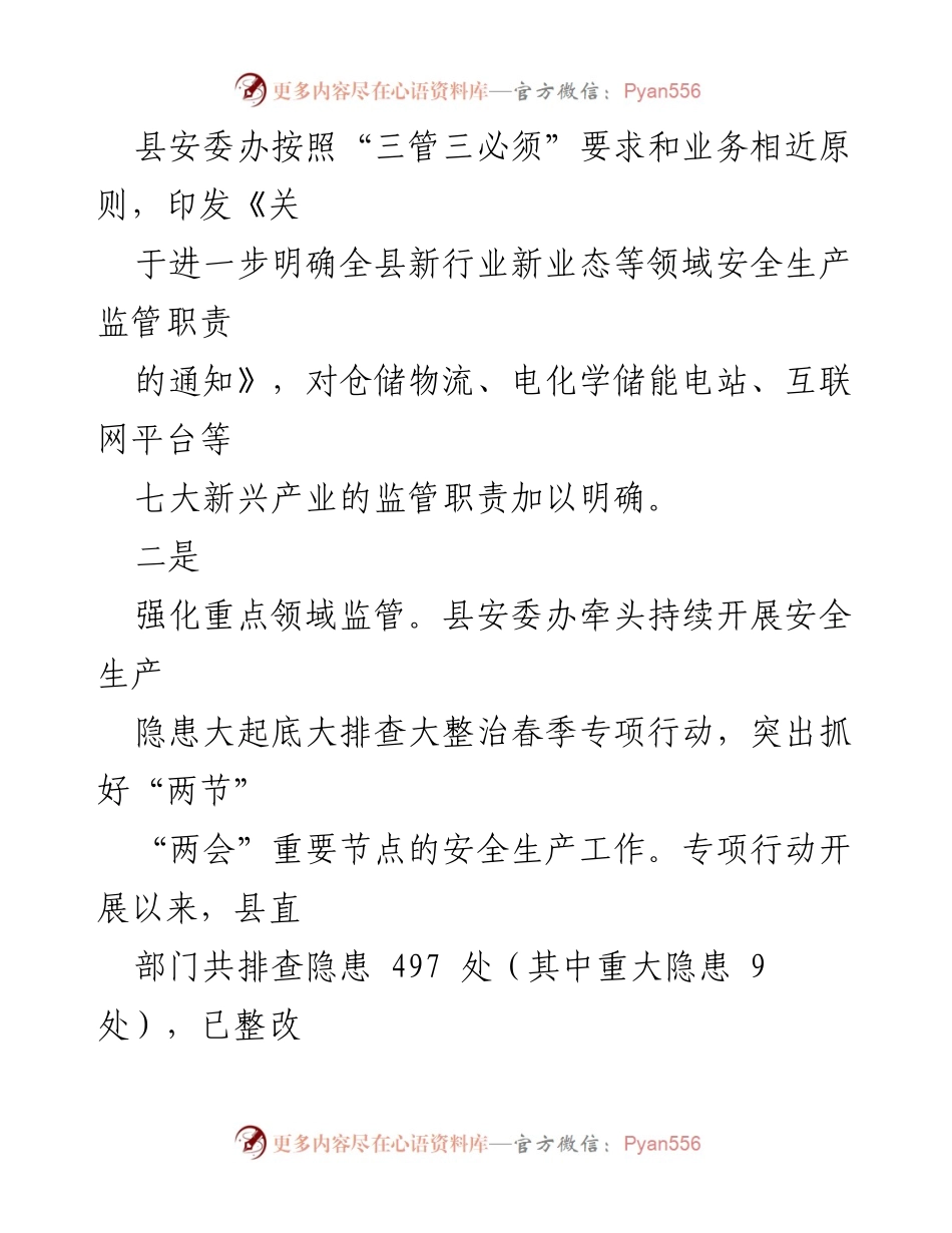 [工作总结] 安全生产 - XX县2023年一季度安全生产工作总结.docx_第2页