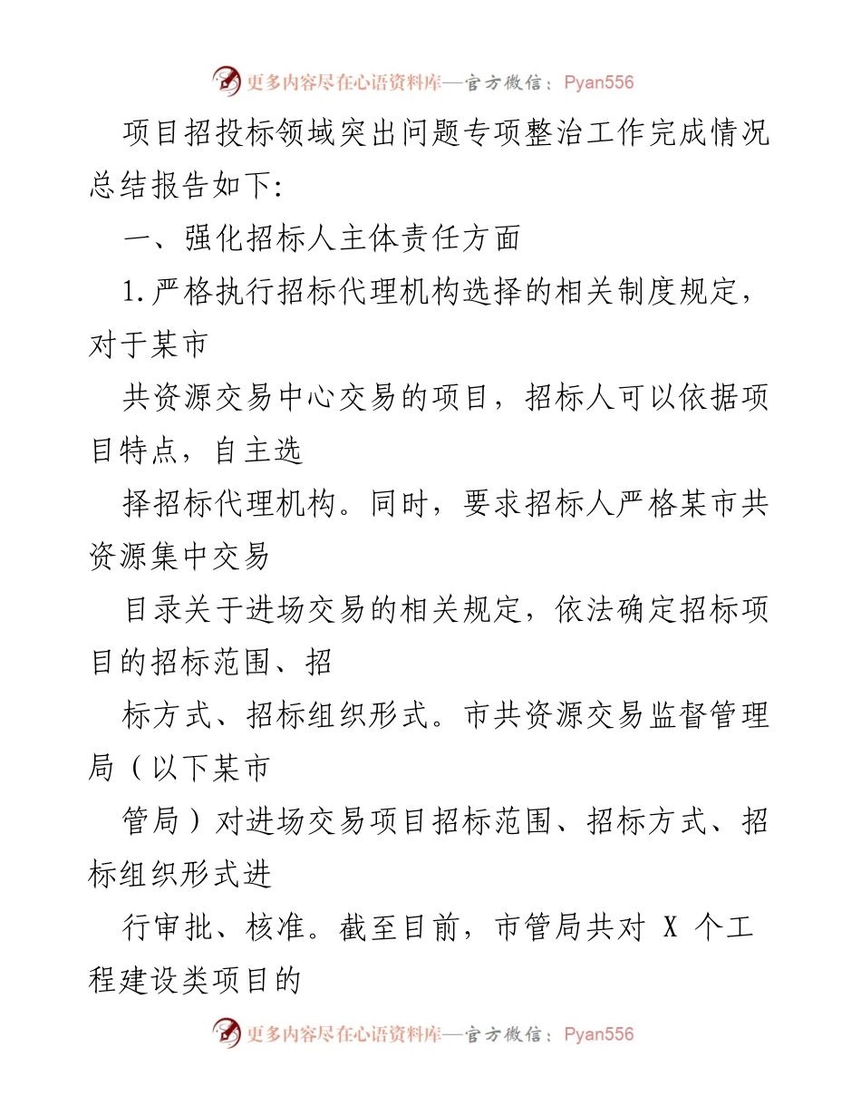 [工作总结] 工程建设项目招投标领域 - 某市工程建设项目招投标领域专项整治工作总结报告.docx_第2页