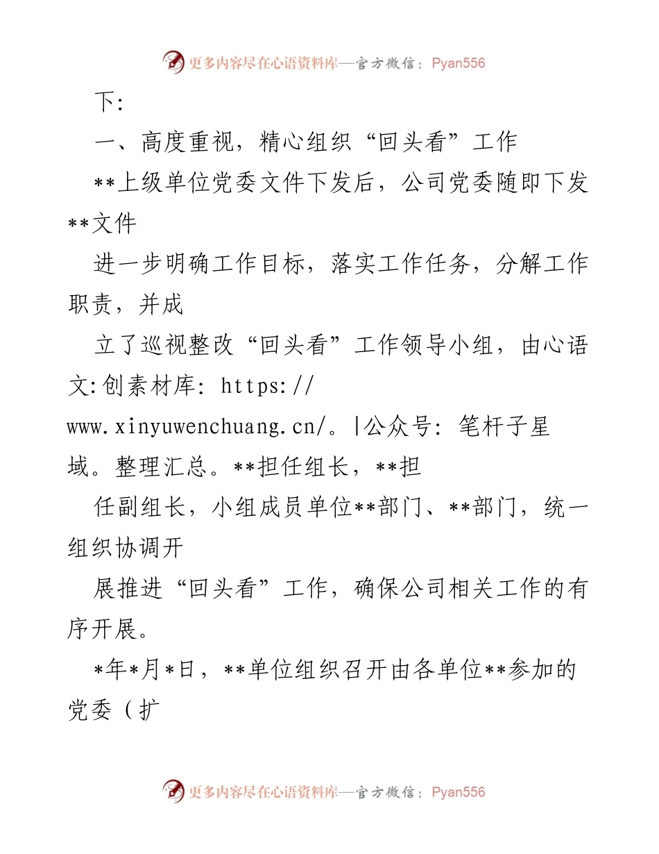 [工作总结] 巡视整改 - 关于巡视整改情况“回头看”工作的自查自纠情况报告.docx_第2页