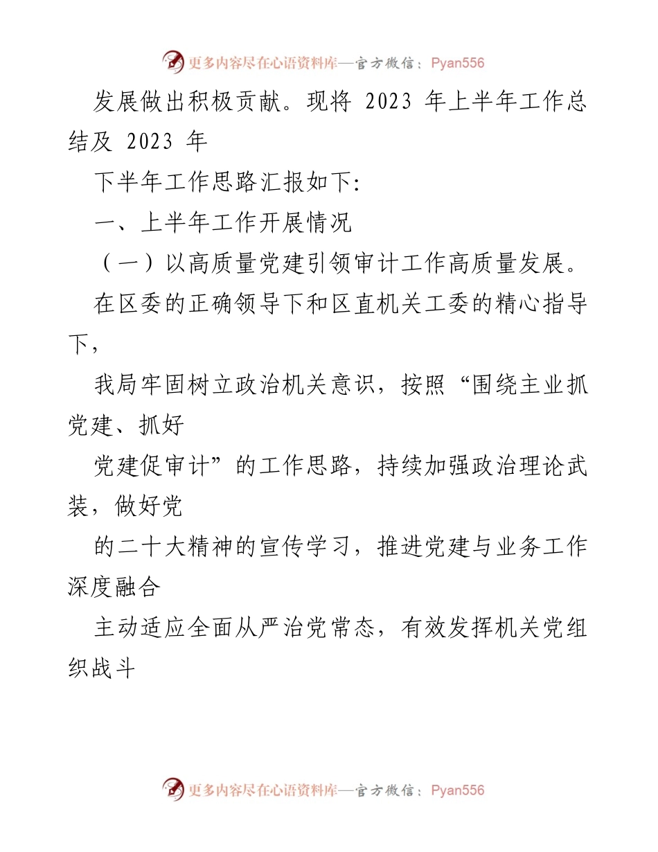 [工作总结] 审计局 - 2023年上半年工作总结及下半年工作计划_2.docx_第2页