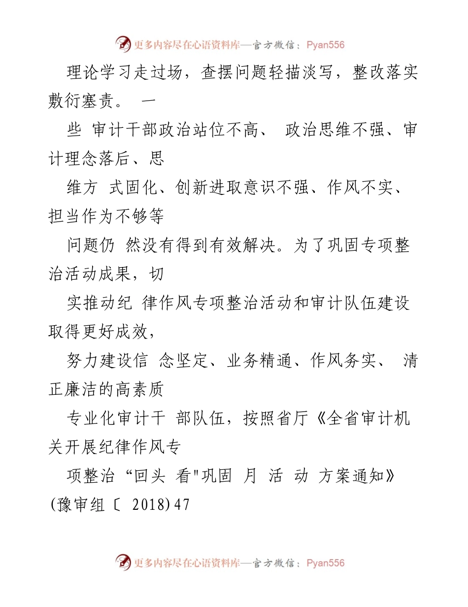 [工作总结] 审计局 - 纪律作风专项整治“回头看”巩固月活动方案.docx_第2页