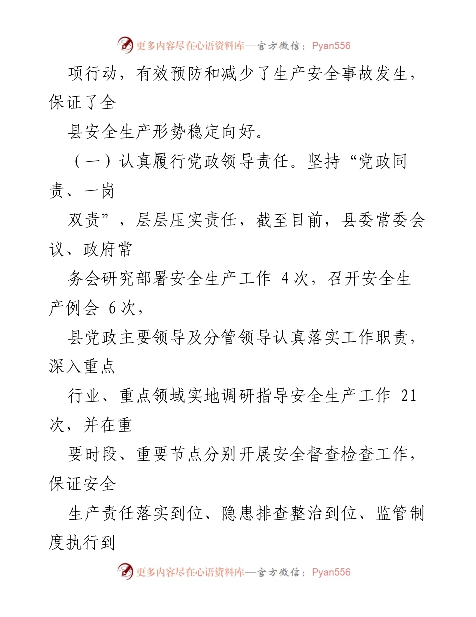 [工作总结] 安全生产工作会议 - 2023年上半年全县安全生产工作情况总结.docx_第2页