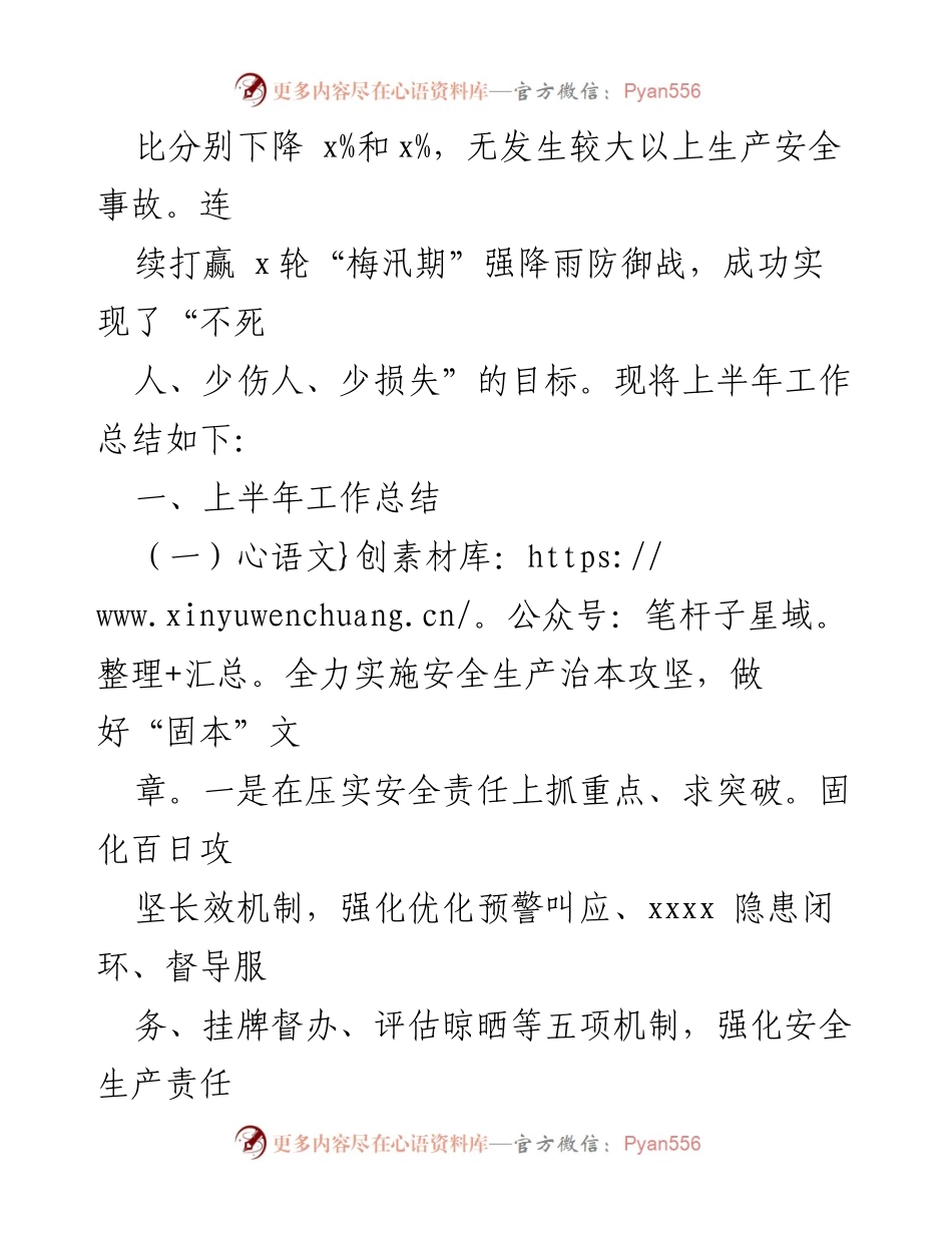 [工作总结] 市应急管理局 - 2024年上半年工作总结与下半年工作计划.docx_第2页