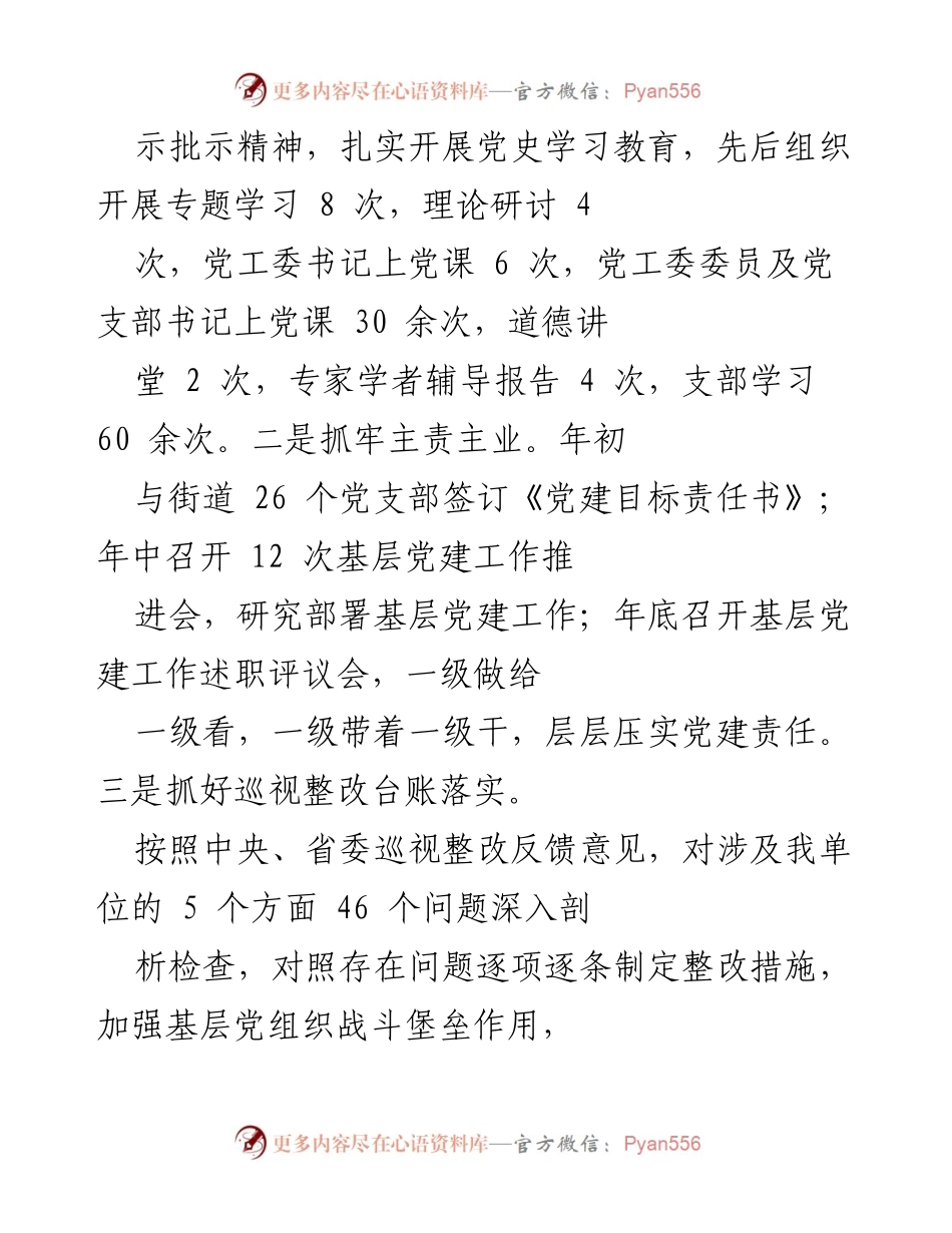 [工作总结] 年度党建工作 - 党建引领发展：年度履职情况汇报.docx_第2页
