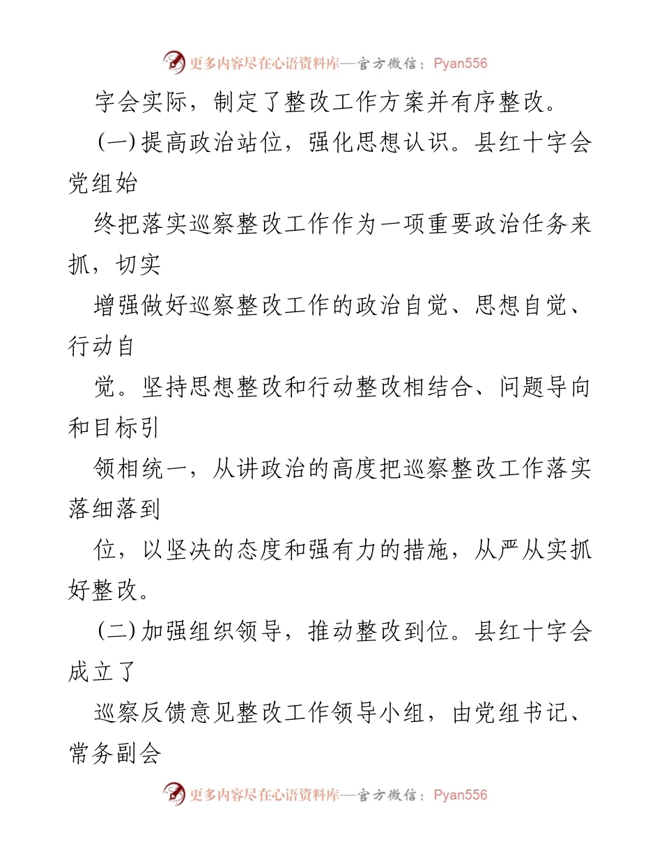 [工作总结] 巡察整改 - 县红十字会2022年巡察整改进展情况报告_1.docx_第2页