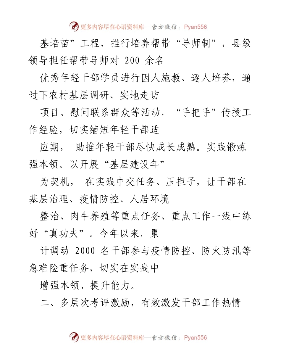 [工作总结] 干部队伍建设 - 加强干部队伍建设的“三个维度”实践报告.docx_第2页