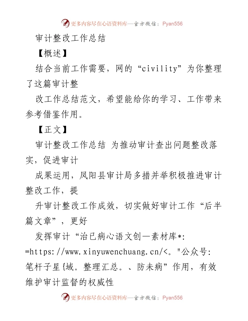 [工作总结] 审计整改 - 提升审计整改工作成效的措施与实践.docx_第1页